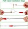 PETUOL 21 Feet Fiberglass Fish Tape Cable Rods, Electrical Wire Running Pull/Push Kit with Hook and Hole Kit Glow Rod, Hook Hole, Green.