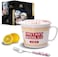 ECTbicyk Japanese Ramen Soup Noodle Bowl - Large Ceramic Instant Bowl with Handle and Lid (Red, 33 oz.