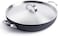 GreenPan Paris Pro Hard Anodized Healthy Ceramic Nonstick, 11" Everyday Frying Pan Skillet with 2 Handles and Stainless Steel Lid, PFAS-Free, Dishwasher Safe, Grey.