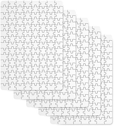 Skylety 6 Sets Sublimation Blanks Puzzles A5 White Jigsaw Puzzle Blank Puzzles DIY Blank Puzzle for Sublimation Transfer Thermal Transfer Heat Press Printing Crafts, 7. 8 X 5. 7 Inch, 80 Pieces/Set.