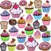 PAGOW 26 Pieces Cupcake Embroidered Patches，Colourful Iron on Patches for Kids Clothing Jackets Bags, DIY Sweet Embroidery Patches Cute Sewing Craft Decoration.