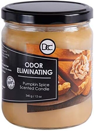 Dianne's Custom Candles Pumpkin Spice Odor Eliminating Highly Fragranced - Eliminates 95% of Pet, Smoke, Food, and Other Smells Quickly - Up to 80 Hour Burn time - 12 Ounce Premium Soy Blend.
