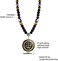 MEALGUET Allah Medallion Necklace, Stainless Steel Islamic Jewelry,Arabic Jewelry,Allah Name of God Round Pendant Necklace for Women and Men with Agate Beaded Chain, Muslim Gift Jewelry.