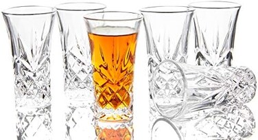JAIEF Tequila Glasses Heavy Base Shot Glass Cordial Glasses 2 OZ (Set of 6.