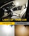 مصباح AUXITO 194 LED أبيض 6000K 168 2825 W5W T10 Wedge 14-SMD LED مصابيح إضاءة داخلية للسيارة بديلة لمصابيح القبة والخريطة والباب وصندوق السيارة ولوحة الترخيص، 10 قطع.