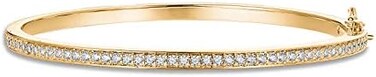 PAVOI 14K Gold Plated Cubic Zirconia Bangle Classic Tennis Bracelet7. 5'' Gold Bracelets for Women'.