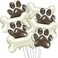Skylety 4 Pieces Bone Shaped Balloons Foil Helium Aluminum Balloons and 4 Pieces Dog Print Balloon for Pets Dog Party Suppliers (Coffee.