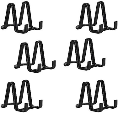 Artliving Plate Stands for Display - Plastic Easel Stand Plate Holder Display Stand Picture Frame Stand for PicturesPhotoDecorative PlateDishTabletop Art - 3 inch-Black.