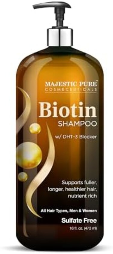 Majestic Pure Biotin Shampoo for Hair Growth - Volumizing Shampoo for Hair Loss - with DHT-3 Blocker - HydratingNourishing - Sulfate Free, for MenWomen - Thin Hair Shampoo - 16 fl oz.