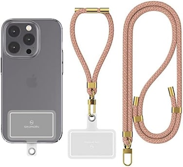 Sinjimoru Cell Phone Lanyard for Phone Case (2Packs, with Adjustable Phone Strap for Wrist Compatible with Key HolderID Card Holder. Sinji Strap Rainbow.