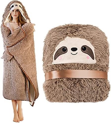 Happy Fuel Wearable Hooded Blanket for Adults.