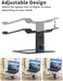 SOUNDANCE Adjustable Laptop Stand for Desk, Computer Stand, Ergonomic Laptop Riser Holder Compatible with 10 to 17. 3 Inches Notebook PC Computer, Aluminum Black.