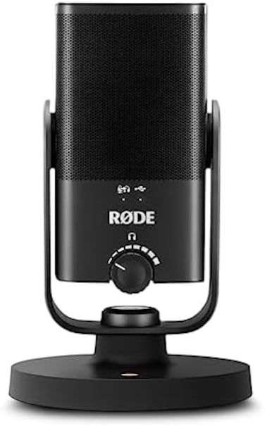 ميكروفون RØDE NT-USB Mini متعدد الاستخدامات بجودة الاستوديو المكثف USB مع برنامج مجاني للبث الصوتي، والبث المباشر، والألعاب، وإنتاج الموسيقى، وتسجيل الصوت والآلات الموسيقية.