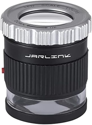 JARLINK 30X Jewelers Loupe, Adjustable Focal Length Magnifier with 3 LED Light for Gems, Jewelry, Coins, Stamps, etc (Black.