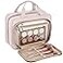 NISHEL Hanging Travel Toiletry Bag, Visible Makeup Organizer, Makeup Case for Travel Accessories, Bathroom Shower, Pink, Stylish.
