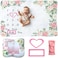 The Modern Child Baby Monthly Milestone Blanket - Personalized Newborn Growth Chart - Customized Soft Fleece Photography Background - Includes Premium Heart, Frame and Pink Bow Headband. 60" X 40"&Atilde;&sbquo;&Acirc;.