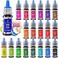 Wayin 20 Colors Bath Bomb Soap Dye - Food Grade Skin Safe Liquid Based Bath Bomb Colorant, Vibrant Concentrated Neon Soap Coloring for Soap Making DIY Bath Bomb Kit Bath Salt Crafting Slime Clay.