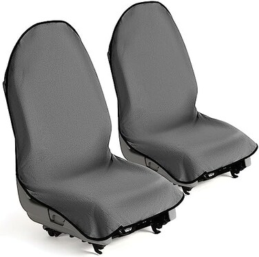 lebogner Car Seat Towel Cover for Post Gym Workout, Running and Swimming, 2 Pack Grey Universal Fit Anti-Slip Waterproof Sweating Bucket Seat Protector for Cars, SUVs and Trucks.
