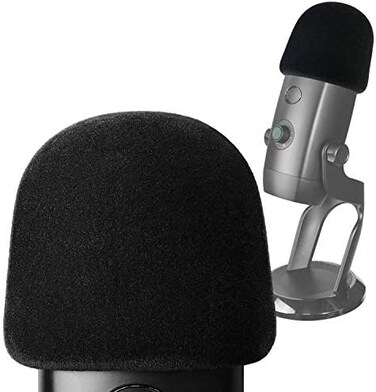 YOUSHARES Pop Filter for Blue Yeti X Mic - Foam Microphone Windscreen Cover with Velvet-like Fabric Covering to Reduce Mic Noises.