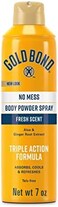 Gold Bond No Mess Talc-Free Body Powder Spray, 7 oz. , Fresh Scent, with a Triple Action Formula.