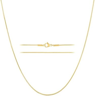 KISPER Gold Over Stainless Steel 0. 9mm Thin Snake Chain Necklace, metal, not known,.
