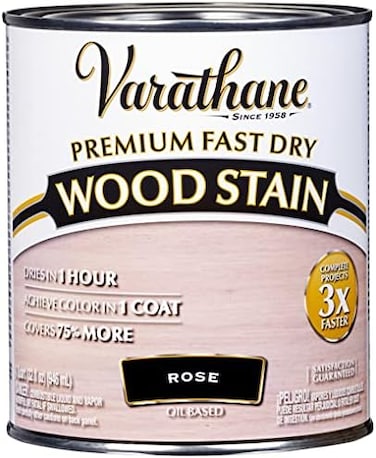 Varathane Rust-Oleum 347261 Premium Fast Dry Wood Stain, Quart, Rose.