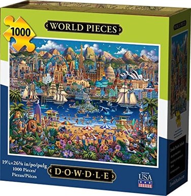 أحجية الصور المقطوعة D·O·W·D·L·E - قطع العالم - 1000 قطعة.