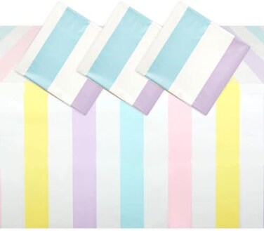 Blue Panda Ice Cream Birthday Party Decorations, Plastic Tablecloth (54 x 108 in, 3 Pack.