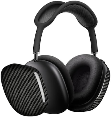 MONOCARBON Real Carbon Fiber for Airpods MAX case cover Ultra ProtectiveLightweight - Glossy Black.