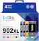 LxTek Compatible Ink Cartridge Replacement for HP 902XL Ink Cartridges Combo Pack, 4 Pack, Black, Cyan, Magenta, Yellow, High Yield, Compatible with OfficeJet 6978 6968 6954 6962 6958 Printer.