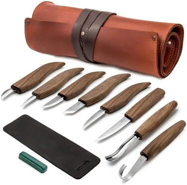 BeaverCraft Deluxe Wood Carving Kit S18X - Wood Carving Knife Set - Spoon Carving Tools Set - Whittling Knives Kit - Woodworking Kit Wood Carving Tools Kit Large Whittling Kit S18X.