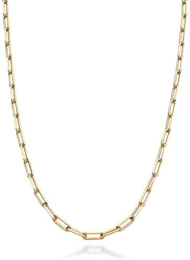 Miabella Solid 18K Gold Over Sterling Silver Italian 2. 5mm Paperclip Link Chain Necklace for Women Men, 925 Made in Italy.