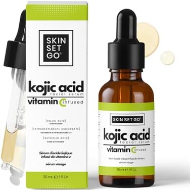 Skin Set Go Dark Spot Remover Serum For FaceDark Spot CorrectorDiscoloration DefenseSkincare Travel Bag IncludedKojic Acid SerumSun Spot RemoverHyperpigmentation Control (2 fl oz.60 ml.