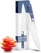Misen Chef Knife - 8 Inch Professional Kitchen Knife - High Carbon Steel Ultra Sharp Chef's Knife, Blue.