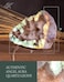 KALIFANO Angel Aura Quartz Geode - Titanium Bonded High Energy Crystal Cuarzo Cluster/Druzy with Information Card - Natural Reiki Rock Used for Clarity and Purpose (Family Owned and Operated.