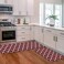 KMAT Kitchen Mat [2 PCS] Cushioned Anti-Fatigue Kitchen Rug, Waterproof Non-Slip Kitchen Mats and Rugs Heavy Duty PVC Ergonomic Comfort Standing Foam Mat for Kitchen, Office, Sink, Laundry,Red.