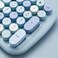 MOFII Bluetooth Wireless Keyboard for iPad, Laptop, PC, Mac, Smartphone, Connect 3 Bluetooth Devices, Cute Colorful Round Keys Retro Aesthetic Keyboard - Blue.