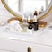 Luxspire Bathroom Vanity Tray, Resin Dresser Jewelry Ring Dish Tank Storage Kitchen Sink Countertop Organizer Plate Holder for Perfume Candles Soap Towel Plant Bathroom Accessories, M, White Marble.