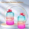 QuiFit 1 Gallon Water Bottle - with StrawMotivational Time Marker Leak-Proof BPA Free Reusable Gym Sports Outdoor Large(128OZCapacity Water Jug(Green/Pink Gradient,1 Gallon.
