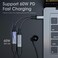 ZOOAUX USB C Splitter, Dual USB C Headphone and Charger Adapter, 2-in-1 Type C Audio Dongle Cable with PD 60W Fast Charging Support Call Music for Pixel 4 3 XL, Galaxy S23 S22 S21, Xperia.
