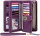 SENDEFN Wallets for Women Genuine Leather Credit Card Holder with RFID Blocking Large Capacity Wristlet.