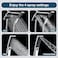 BRIGHT SHOWERS Dual Shower Head Combo Set, Handheld Showerhead Rainfall Shower Head Combo with Black Face, 60 Inch Long Stainless Steel Shower Hose, Chrome.