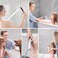 BRIGHT SHOWERS Dual Shower Head Combo Set, Handheld Showerhead Rainfall Shower Head Combo with Black Face, 60 Inch Long Stainless Steel Shower Hose, Chrome.