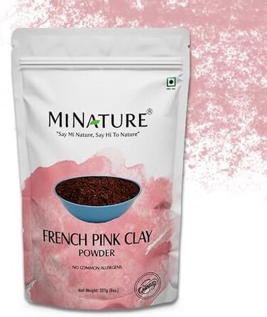 minature French Pink Clay powder by mi nature227g(8 oz(&Atilde;&sbquo;&frac12; poundMontmorillonite Pink-ClayFrench Rose ClayFace mask100% natural powder.