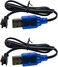 Blomiky 2 Pack 3. 7V USB Charger Cable with SM-2P Plug Connector for Mini RC Amphibious Stunt Car Boat Trucks 1S Li-ion and Li-Po Battery / 3. 7V USB 2.