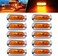 ALFU 10PCS Amber DC12V-24V 4 LED Side Marker Indicator Lights Lamp Front Rear Tail Clearance Lamp Interior Lights with Chrome Bezel Universial for Auto Car Bus Truck Lorry Trailer Boat Deck Courtesy.