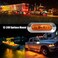 ALFU 10PCS Amber DC12V-24V 4 LED Side Marker Indicator Lights Lamp Front Rear Tail Clearance Lamp Interior Lights with Chrome Bezel Universial for Auto Car Bus Truck Lorry Trailer Boat Deck Courtesy.