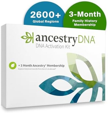 AncestryDNA Genetic Test Kit3-Month Ancestry World Explorer Membership: DNA Ethnicity Test, Find Relatives, Family History, Complete DNA Test, Ancestry Reports, OriginsEthnicities.