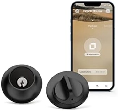 Level Home Inc Level Lock Smart Lock, Keyless Entry, Smartphone Access, Bluetooth Enabled, Works with Apple HomeKit - Matte Black.