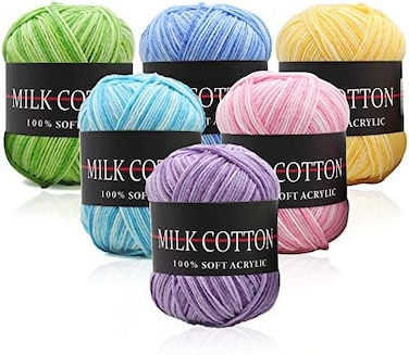N/A/ 6 Rolls Large Yarn Skeins Assorted Colors Crochet Yarn, Acrylic Yarn Skeins, Acrylic Soft Yarn Perfect for Any Knitting Crochet and Crafts Mini Project.